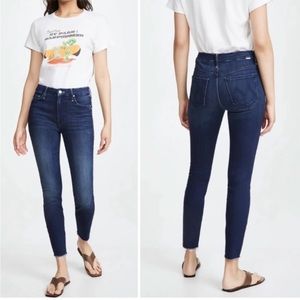 Mother High Waisted Looker Ankle Fray Jeans Size 25